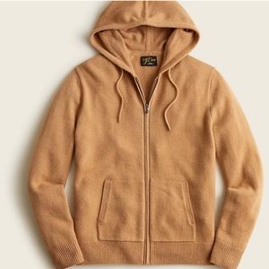 Jcrew cashmere camel zip up sweater